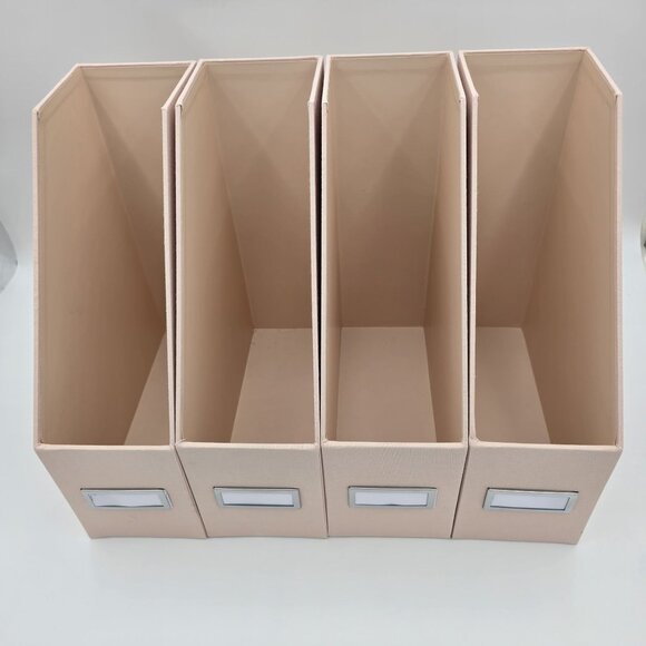 Brightroom Blush Canvas Magazine File Holder & Organizer Set Of 4 Durable Design - Picture 2 of 7